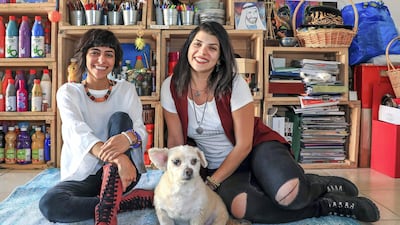 Sisters Tanya and Christina Awad, far left, started the Blank Canvas Community in Abu Dhabi in 2016. Victor Besa / The National