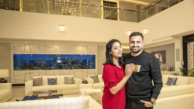 Adel and Sana Sajan at their home in Emirates Hills.