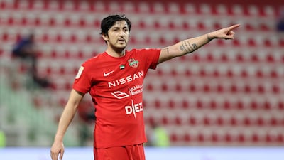Iran and Shabab Al Ahli striker Sardar Azmoun has been dropped for the World Cup. Chris Whiteoak / The National