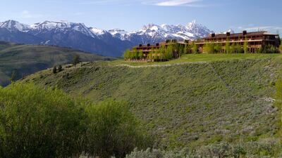 Amangani is perched on top of East Gros Ventre Butte in north-west Wyoming, US.