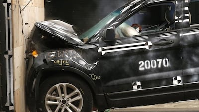 The Dearborn Development Center does five full vehicle crashes of every description a day. Rebecca Cook / Reuters