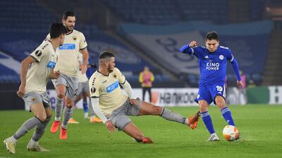Leicester's Cengiz Under shoots at goal. PA