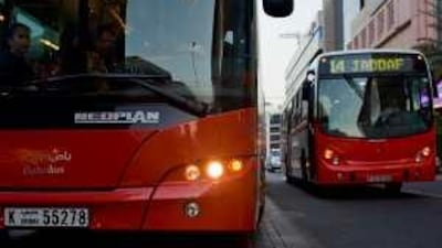 An RTA bus in Oud Metha, Dubai.