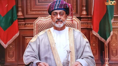 Sultan Haitham, in his National Day address, said government was keen to continue to help low-income Omanis. Saleh Al Shaibany for The National