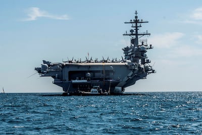 The USS Abraham Lincoln aircraft carrier is to sail to the Middle East. EPA