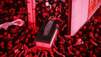 Mourners take part in the funeral procession of Iran's late supreme leader Ayatollah Ali Khamenei at Imam Hussein Shrine in Karbala. Iranians were preparing on July 9 to bury their slain leader Ali Khamenei in his hometown of Mashhad in northeast Iran, as new US strikes threatened to trigger a fresh escalation in the Middle East war. The late leader's burial follows a multi-day funeral ceremony that attracted millions of mourners across various cities in both Iran and Iraq. AFP