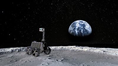 An artist's impression of the Rashid rover on the moon. Picture: Mohammed Bin Rashid Space Centre