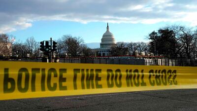Police tape outside the US Capitol. AFP