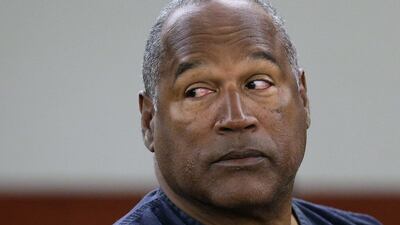 OJ Simpson appears at a hearing in Clark County District Court in Las Vegas, on May 13, 2013. Julie Jacobson, Pool, File/AP Photo