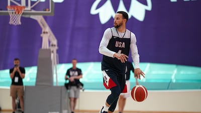 Steph Curry during practice at NYU Abu Dhabi.