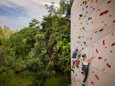 Wall climbing is one of the activities on offer. Photo: Anantara Layan Phuket