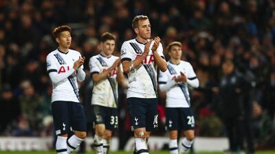 Harry Kane of Tottenham Hotspur walks off after the team's defeat to West Ham In the Premier League on Wednesday night. Clive Rose / Getty Images / March 2, 2016