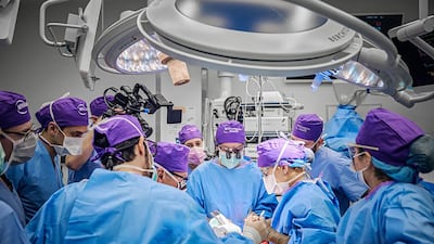Surgeons at New York University Langone Health perform the transplant on Mr James. Photo: NYU Langone Health