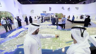 Above, the Urban Planning Council’s display during Cityscape in Abu Dhabi. Christopher Pike / The National