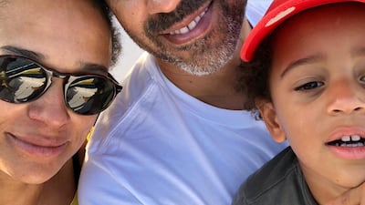 Sindika Dokolo pictured with billionaire wife Isabel Dos Santos and a boy. Courtesy: Isabel dos Santos Twitter