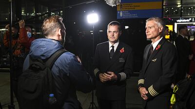 Pilots are interviewed at Heathrow as British Airways and Virgin Atlantic prepare for the synchronised departure on parallel runways