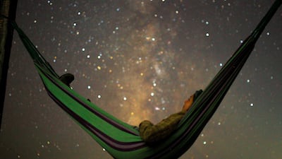 A girl lies in a hammock as she looks at the milky way during the peak of Perseid meteor shower in Kozjak, Macedonia. Reuters