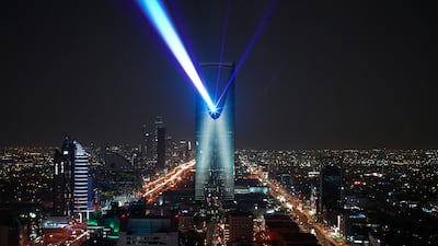 Dialogue by Christopher Bauder featured at Noor Riyadh 2023 and broke the record for most lights used in a temporary light and sound show. Photo: Antoine Bernard