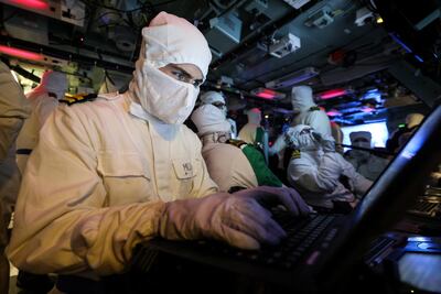 The Operations room of Royal Navy warship HMS Richmond. The frigate has downed two drones launched by the Iranian-backed Houthi group in the latest incident in the Red Sea. UK MOD