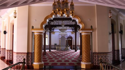 The prayer room of Jami-Ul-Alfar, also known as the Red Mosque. Photo: Alamy Stock Photo