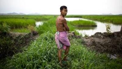 Nimaichand Salam on his fish farm near the village of Khordak after the army called its counter insurgency operation in the Loktak lake area of Manipur state.