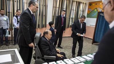 Algeria’s President Abdelaziz Bouteflika arrives to cast his ballot during the presidential election in Algiers April 17, 2014. Zohra Bensemra/Reuters