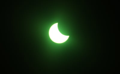 A partial solar eclipse as seen from Al Thuraya Astronomy Centre in Dubai in 2022. EPA