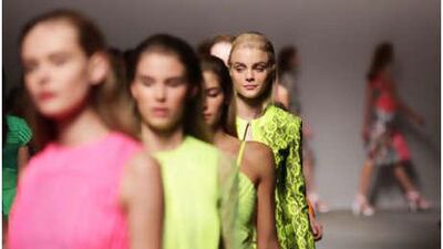 Christopher Kane's spring/summer 2011 collection vibrated with 1980s hues.