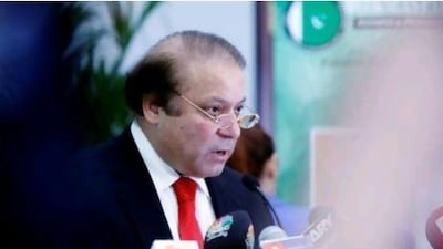 Nawaz Sharif, the former Pakistan prime minister, says overseas businessmen are the true ambassadors of the country. Jeffrey E Biteng / The National