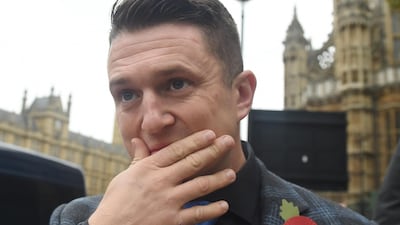 The far-right activist known as Tommy Robinson has contributed to Rebel Media. EPA.