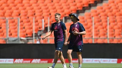 England's captain Joe Root arrives at practice. AFP