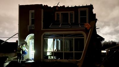 A damaged building in the Arabi neighbourhood after a large tornado struck New Orleans, Louisiana. Reuters
