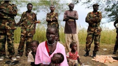 Hawa Jundi and her children are among the people who fled their villages in Blue Nile state after strikes by government bombers.
