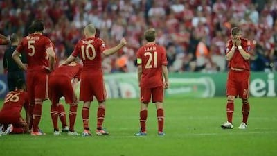 Bastian Schweinsteiger, right, missed a penalty in Bayern Munich's Champions League shoot-out loss to Chelsea, uncharacteristic for a German. Adrian Dennis / AFP