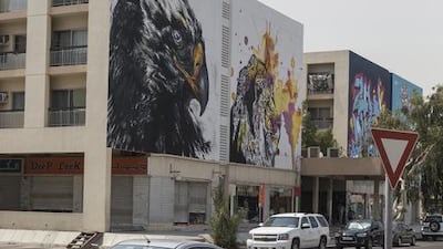 Eight street artists have helped give the area a facelift by painting 24 huge murals on the side of 12 apartment buildings and shops around the Karama shopping complex. Antonie Robertson / The National