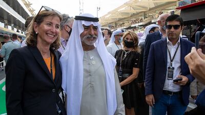 Sheikh Nahyan bin Mubarak, Minister of Tolerance and Coexistence, at the pit walk and driver's parade. Victor Besa / The National