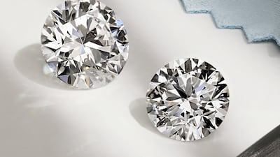 Natural vs Lab-grown. The natural diamond is on the left, the lab-grown is on the right. They are chemically identical. Photo: Queensmith