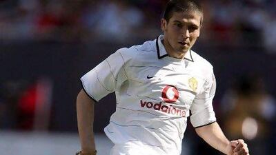 Djordic in action for Manchester United during pre-season of 2004/05, his last with the club.