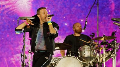Chris Martin and Will Champion of British band Coldplay, who are performing in Abu Dhabi on four nights. EPA