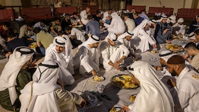 Those who attended the event share a meal together