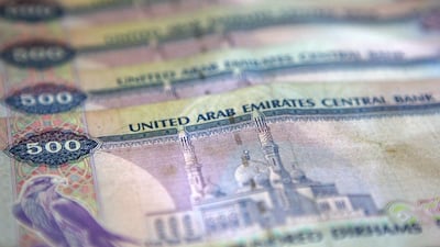 Dh500 banknotes. The UAE Central Bank acted as issuing agent for the dual-tranche Treasury bond transaction. Pawan Singh / The National
