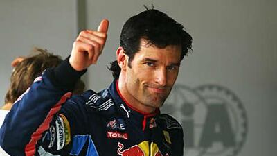 Mark Webber will be on pole for the third time in a row with Red Bull.