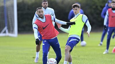 Hakim Ziyech and Mason Mount in action. Getty