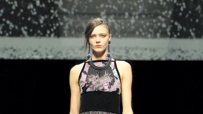 A look from Armani's autumn / winter 2020-21 show at Milan Fashion Week