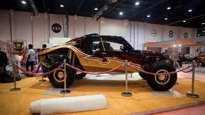A gold-plated "Beast" at the Abu Dhabi International Hunting and Equestrian Exhibition.