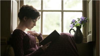 Anne Hathaway portrays author Jane Austen in the film "Becoming Jane". Austen is one of the few female authors that have made it into the West's literary canon. (AP Photo/Miramax)