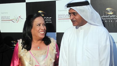 Al-Fahad and Dubai International Film Festival chairman Abdulhamid Juma at the 2010 Gulf Film Festival in Dubai. AFP