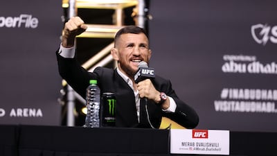 Merab Dvalishvili at the Etihad Arena in Abu Dhabi