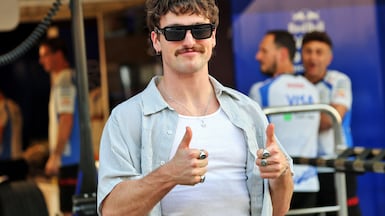 US singer Benson Boone cut a relaxed figure as he visited the Yas Marina Circuit. Alamy