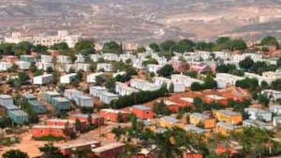 Prefabricated homes are used to house the rapidly expanding student population in the settlement of Ariel, deep in the West Bank.